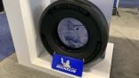 Tire on display at Michelin's MRO Americas booth